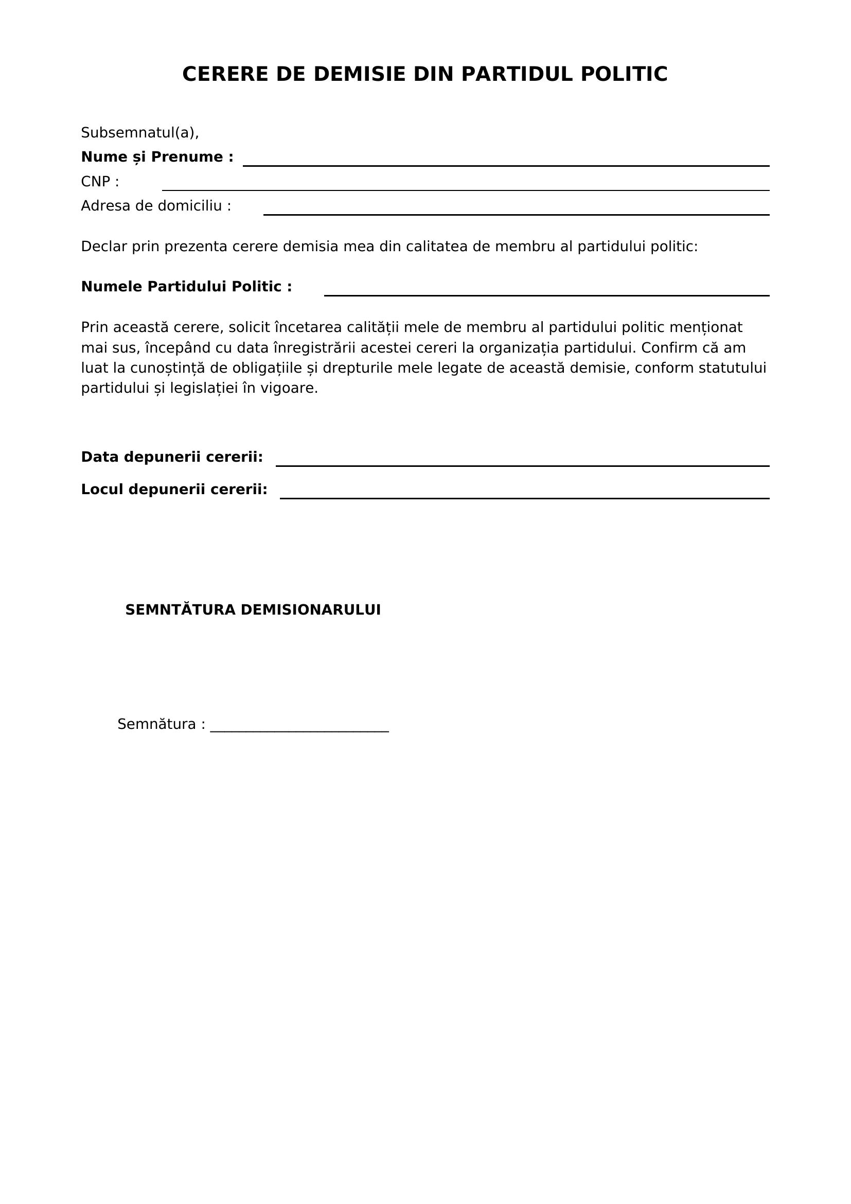 Demisie Partid Politic