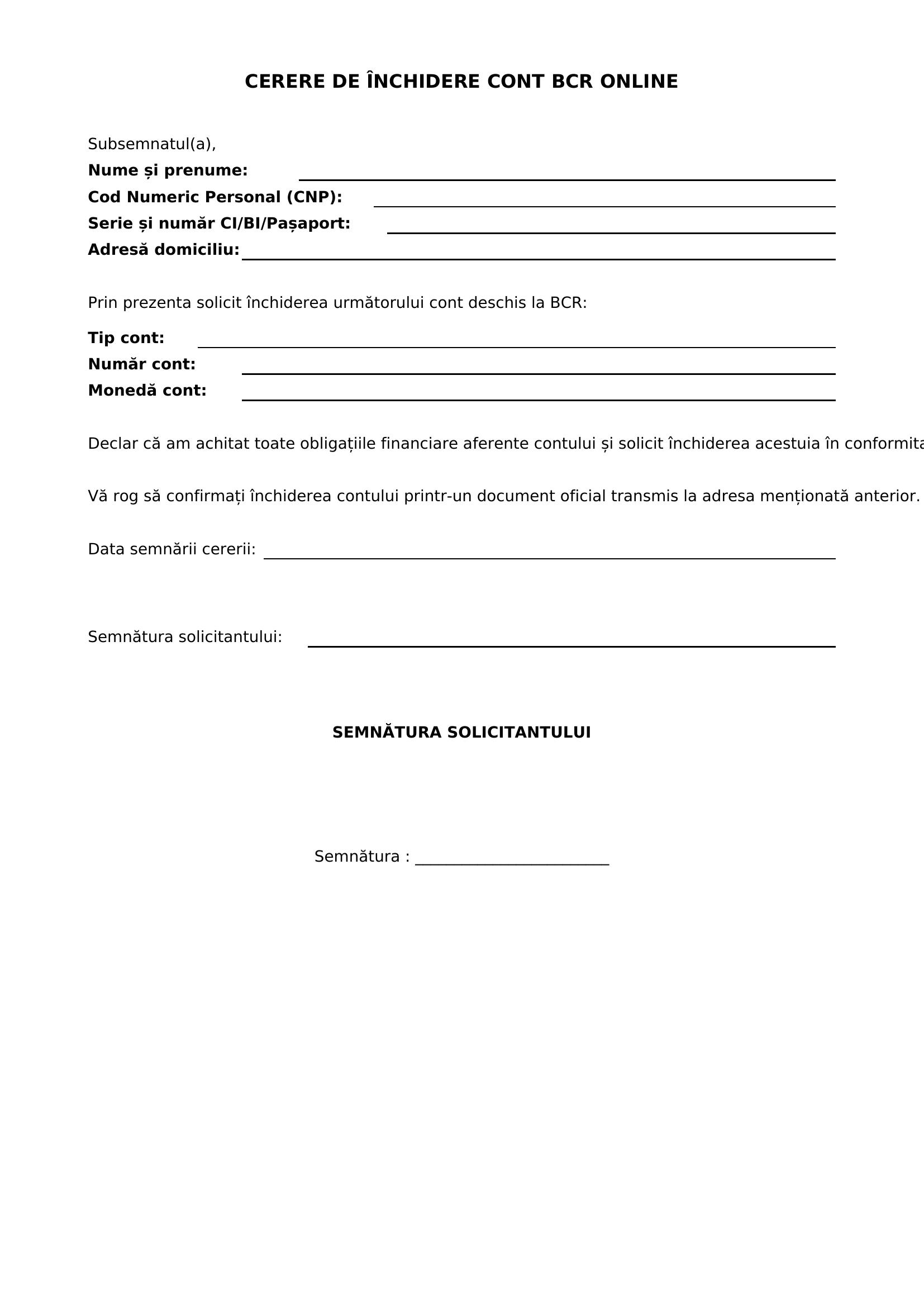 Inchidere Cont Bcr Online